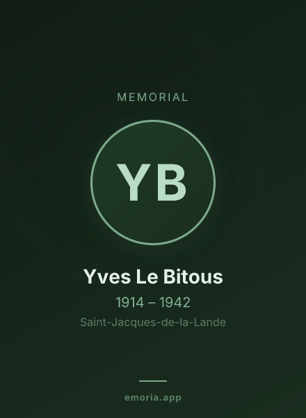 Memorial portrait of Yves Le Bitous