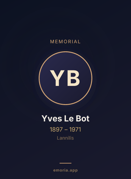 Memorial portrait of Yves Le Bot