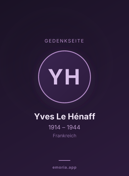 Gedenkportrait von Yves Le Hénaff