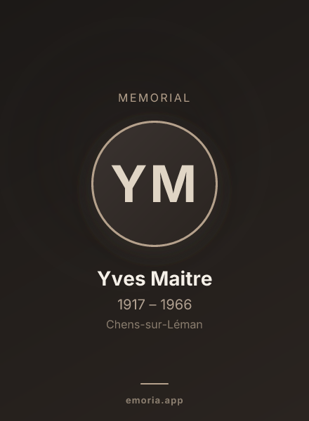 Memorial portrait of Yves Maitre