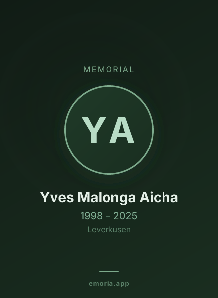 Memorial portrait of Yves Malonga Aicha