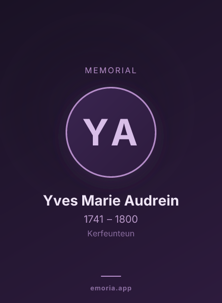 Memorial portrait of Yves Marie Audrein