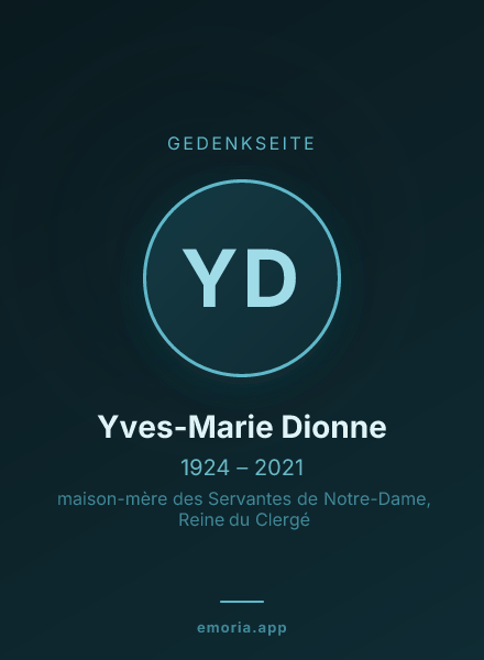 Gedenkportrait von Yves-Marie Dionne