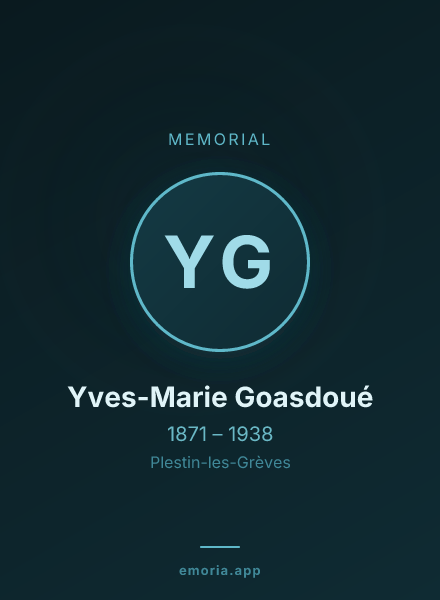 Memorial portrait of Yves-Marie Goasdoué