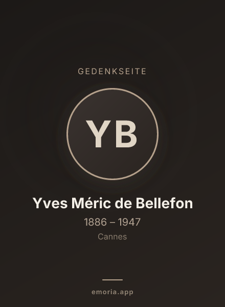 Gedenkportrait von Yves Méric de Bellefon