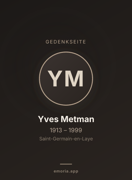 Gedenkportrait von Yves Metman