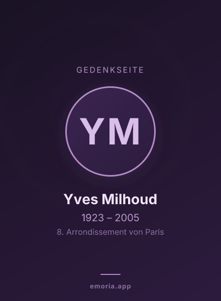 Gedenkportrait von Yves Milhoud