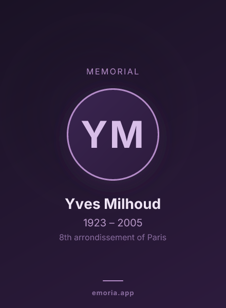 Memorial portrait of Yves Milhoud