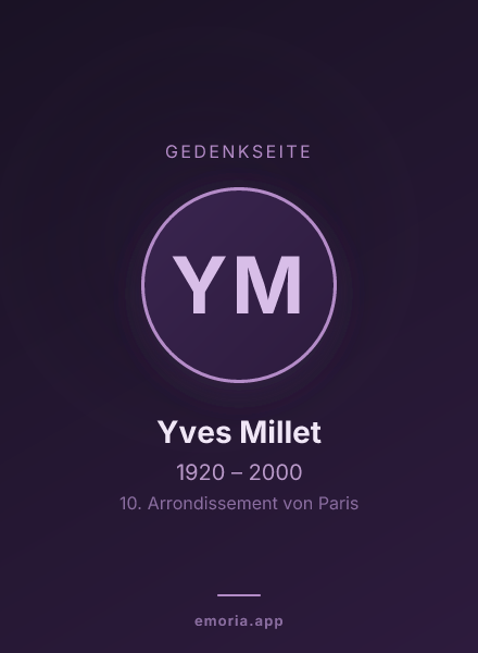 Gedenkportrait von Yves Millet