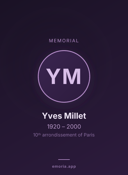 Memorial portrait of Yves Millet