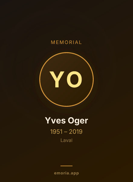 Memorial portrait of Yves Oger