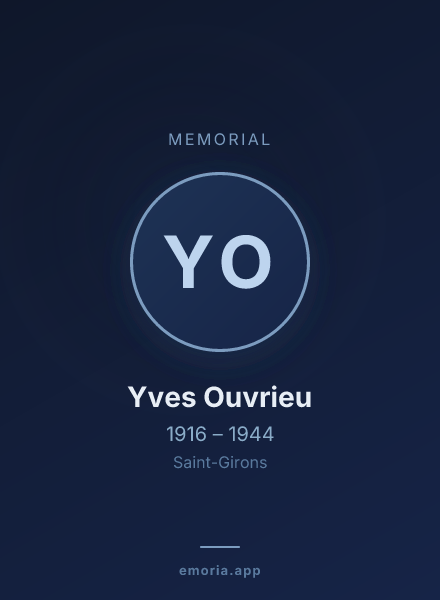 Memorial portrait of Yves Ouvrieu