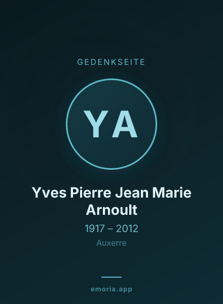 Gedenkportrait von Yves Pierre Jean Marie Arnoult