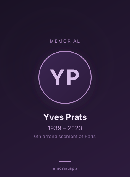Memorial portrait of Yves Prats