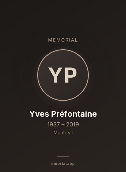 Memorial portrait of Yves Préfontaine