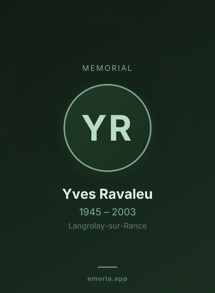 Memorial portrait of Yves Ravaleu