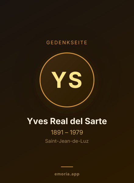 Gedenkportrait von Yves Real del Sarte