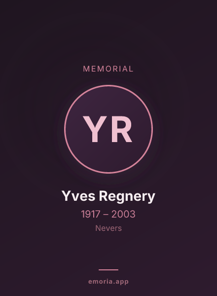 Memorial portrait of Yves Regnery