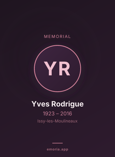 Memorial portrait of Yves Rodrigue