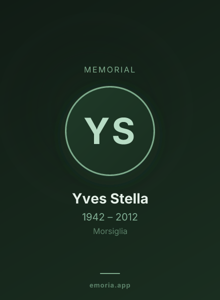 Memorial portrait of Yves Stella