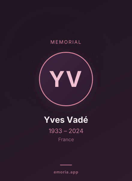 Memorial portrait of Yves Vadé