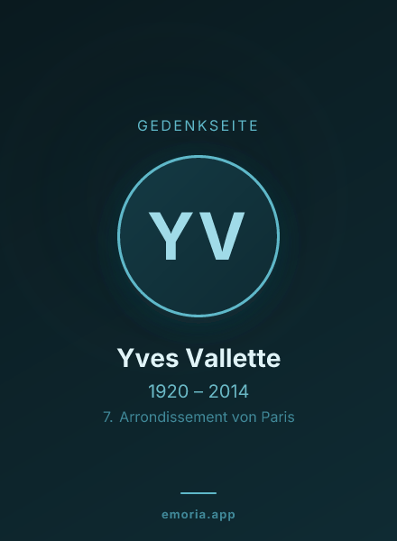 Gedenkportrait von Yves Vallette