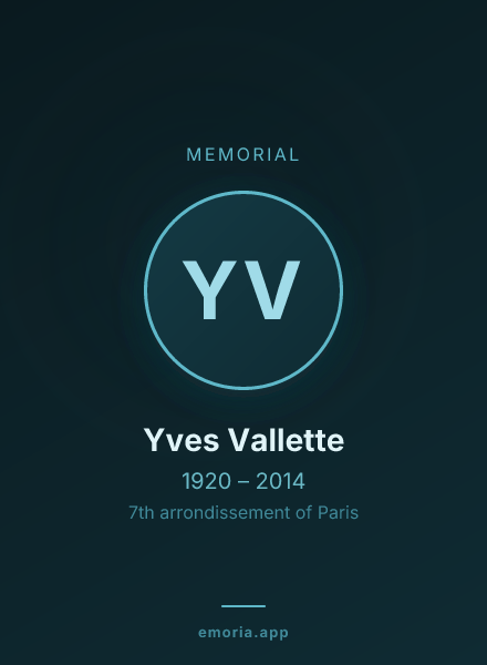Memorial portrait of Yves Vallette