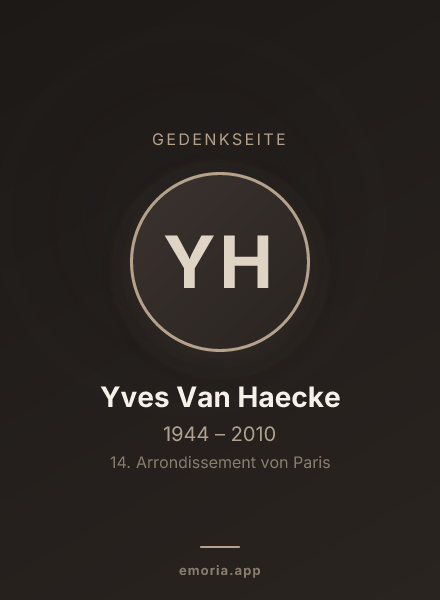 Gedenkportrait von Yves Van Haecke