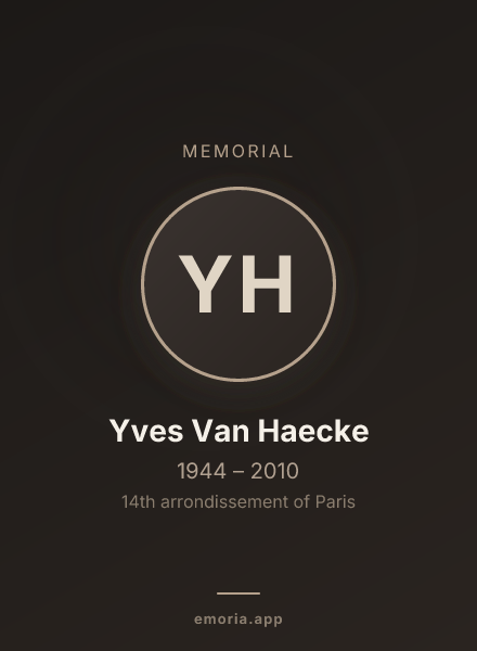 Memorial portrait of Yves Van Haecke