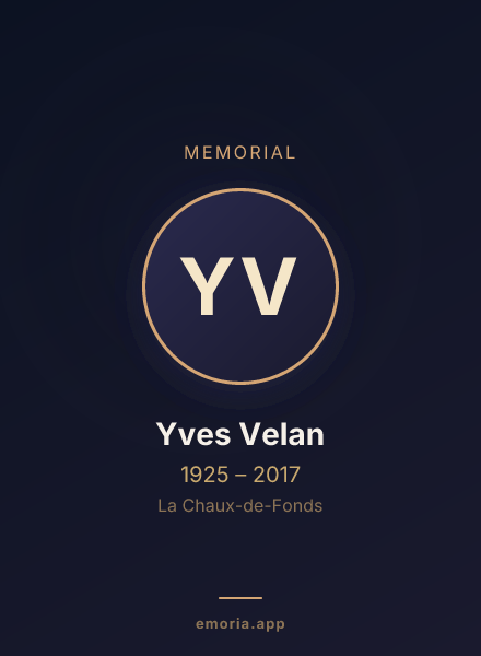 Memorial portrait of Yves Velan