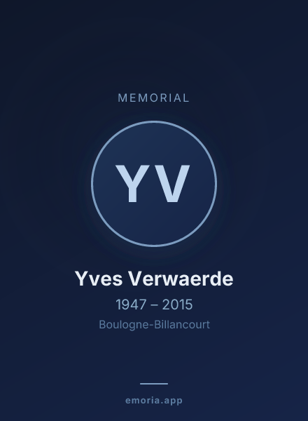 Memorial portrait of Yves Verwaerde