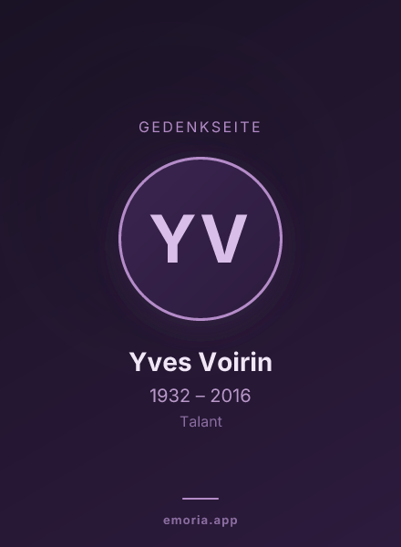 Gedenkportrait von Yves Voirin