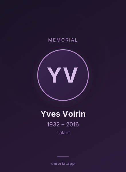 Memorial portrait of Yves Voirin