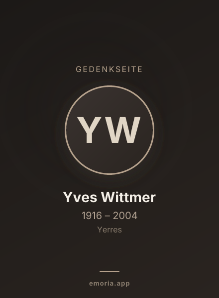Gedenkportrait von Yves Wittmer