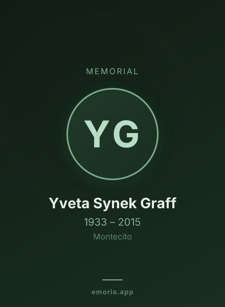 Memorial portrait of Yveta Synek Graff