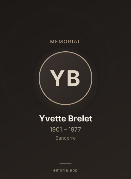 Memorial portrait of Yvette Brelet