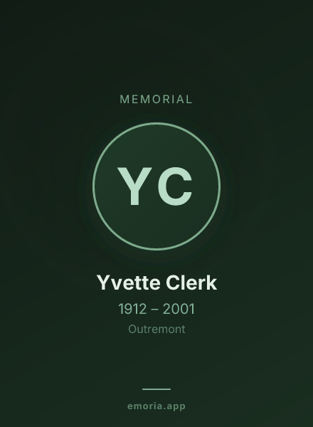 Memorial portrait of Yvette Clerk