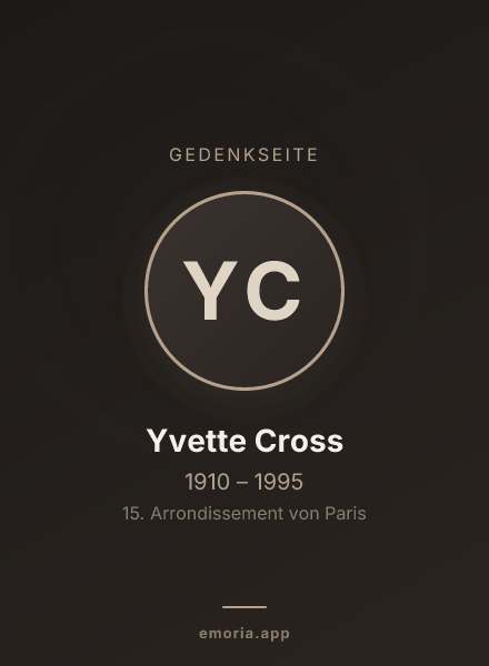 Gedenkportrait von Yvette Cross