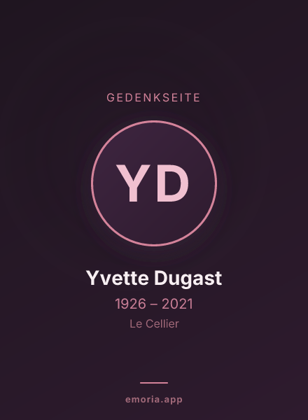 Gedenkportrait von Yvette Dugast