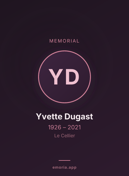 Memorial portrait of Yvette Dugast