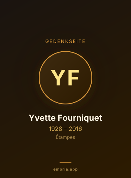 Gedenkportrait von Yvette Fourniquet