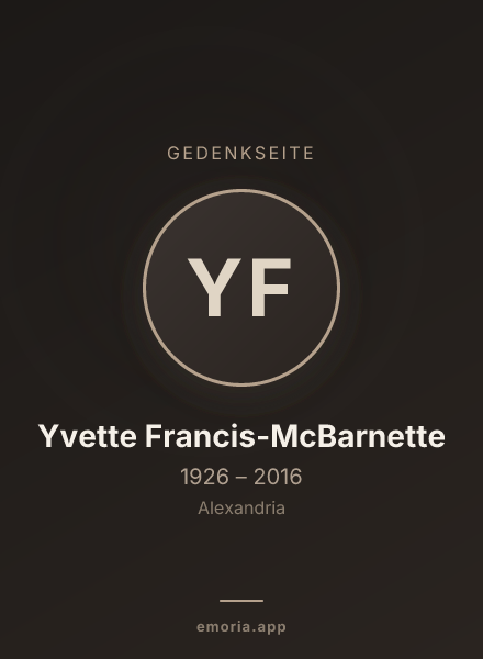 Gedenkportrait von Yvette Francis-McBarnette