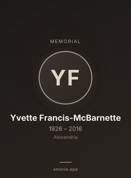 Memorial portrait of Yvette Francis-McBarnette