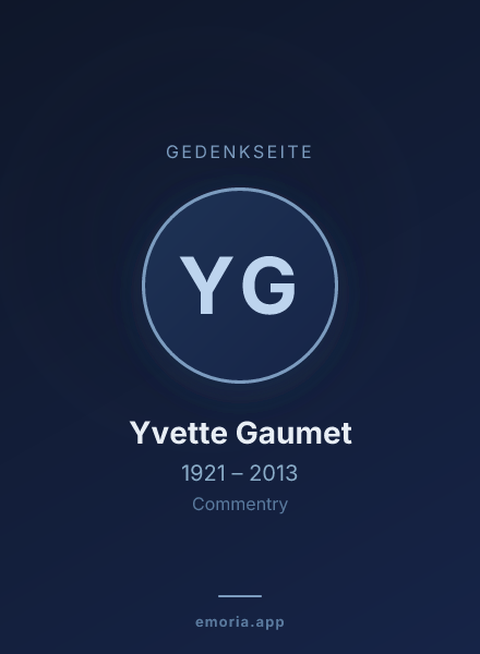 Gedenkportrait von Yvette Gaumet