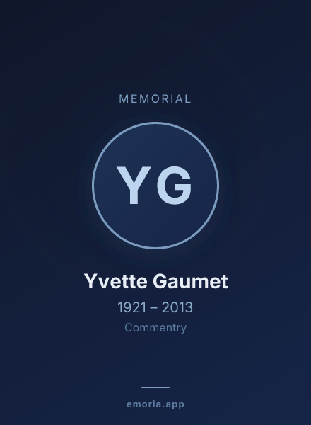 Memorial portrait of Yvette Gaumet