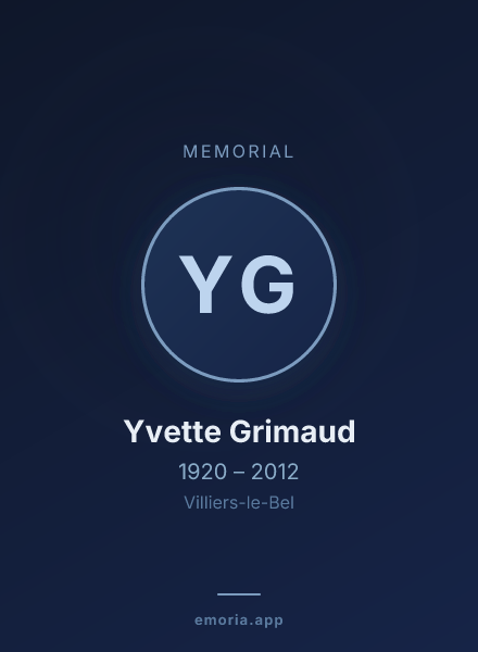 Memorial portrait of Yvette Grimaud