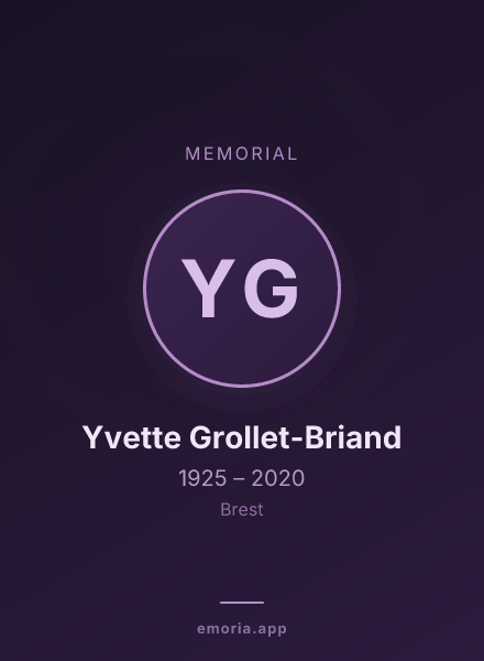 Memorial portrait of Yvette Grollet-Briand