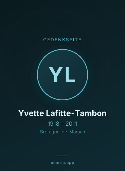 Gedenkportrait von Yvette Lafitte-Tambon