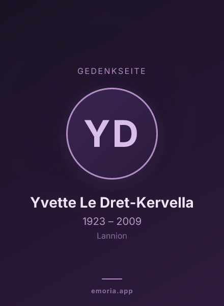 Gedenkportrait von Yvette Le Dret-Kervella