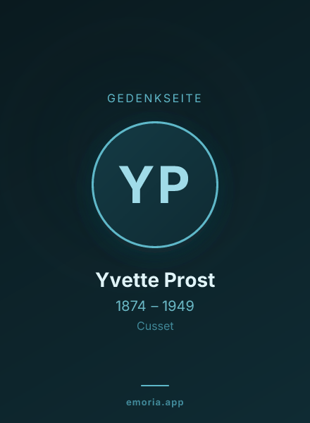 Gedenkportrait von Yvette Prost